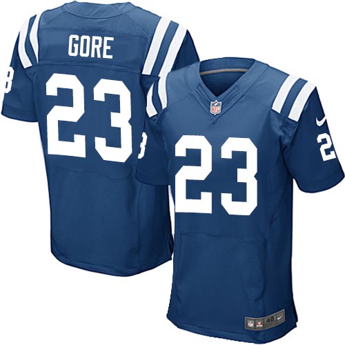 Men's Elite Frank Gore Nike Jersey Royal Blue Home - #23 NFL Indianapolis Colts